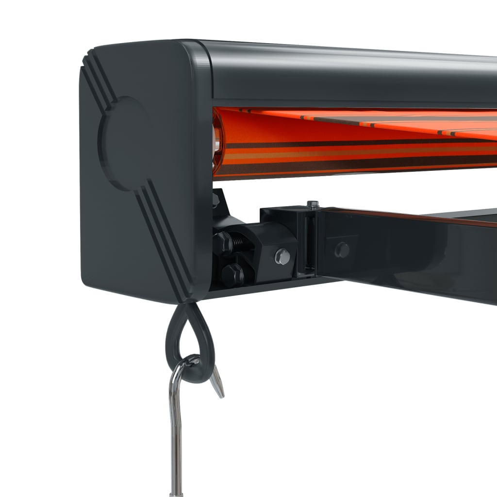 Uttrekkbar markise oransje og brun 3,5x2,5 m stoff og aluminium