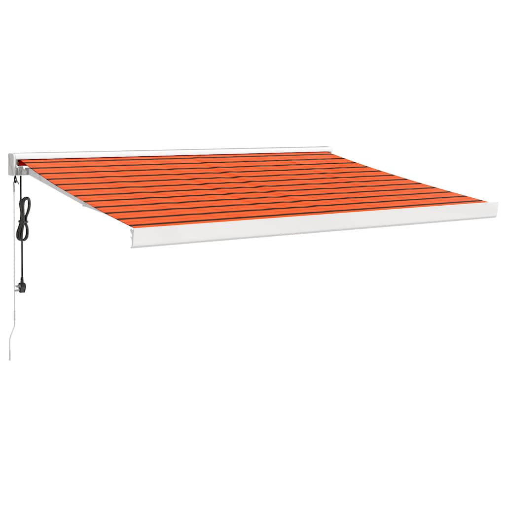 Uttrekkbar markise oransje og brun 3,5x2,5 m stoff og aluminium