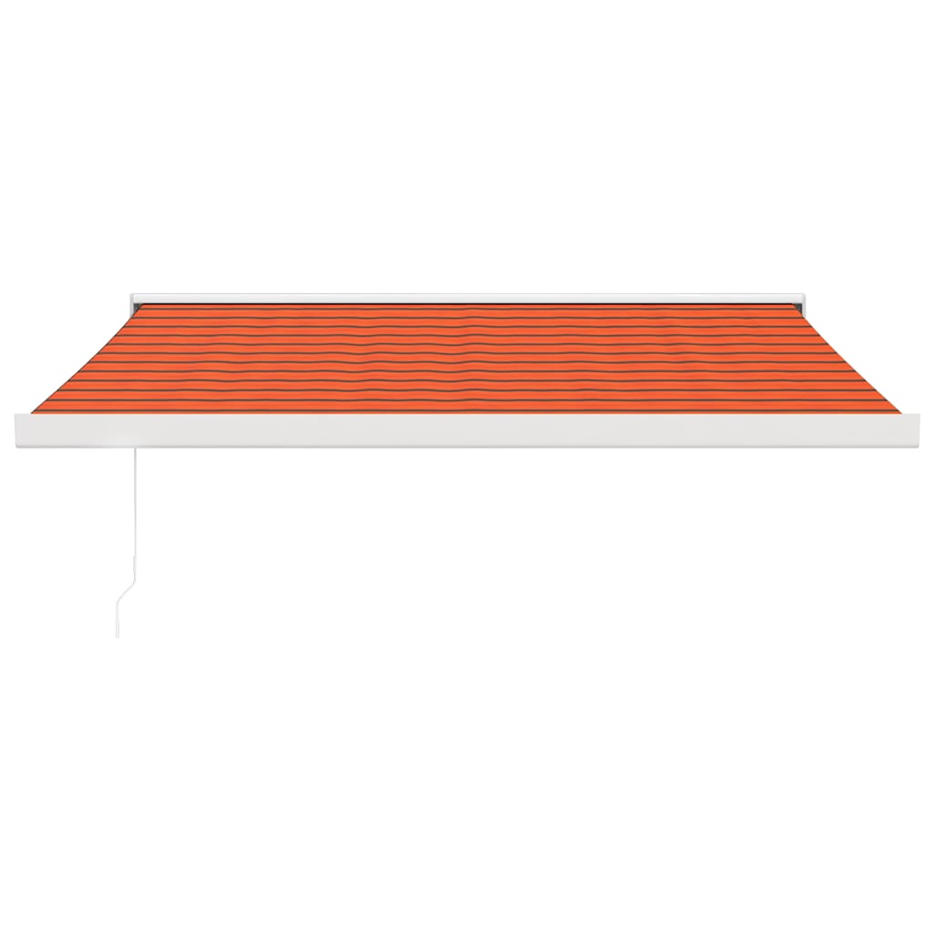 Uttrekkbar markise oransje og brun 3,5x2,5 m stoff og aluminium