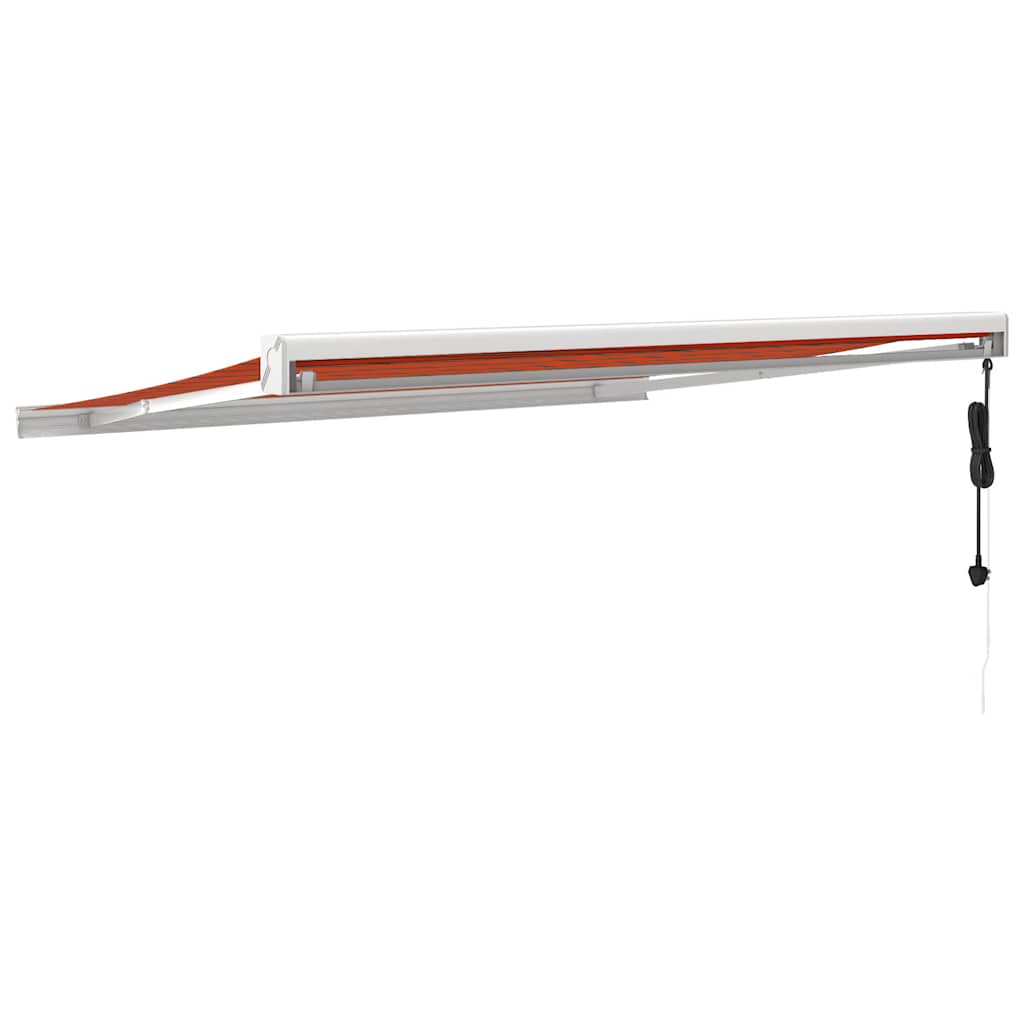 Uttrekkbar markise oransje og brun 3,5x2,5 m stoff og aluminium