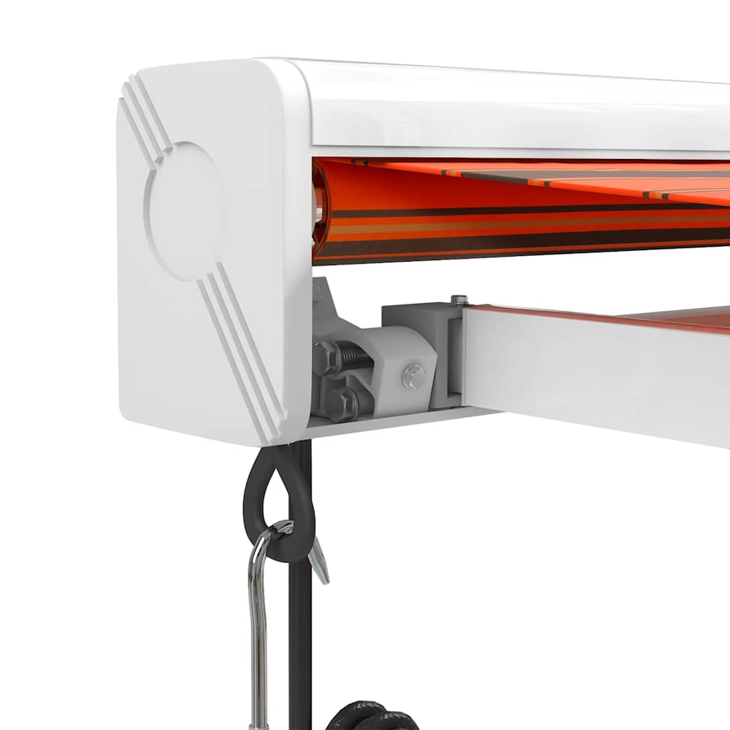 Uttrekkbar markise oransje og brun 3,5x2,5 m stoff og aluminium