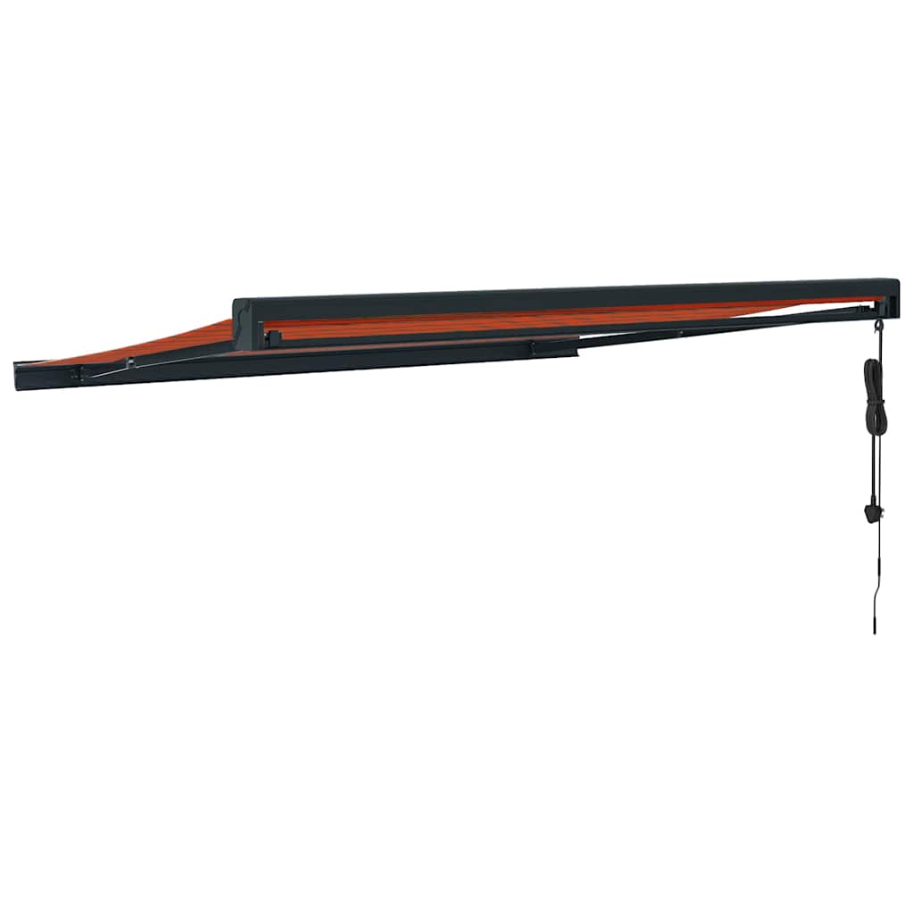 Uttrekkbar markise oransje og brun 3,5x2,5 m stoff og aluminium