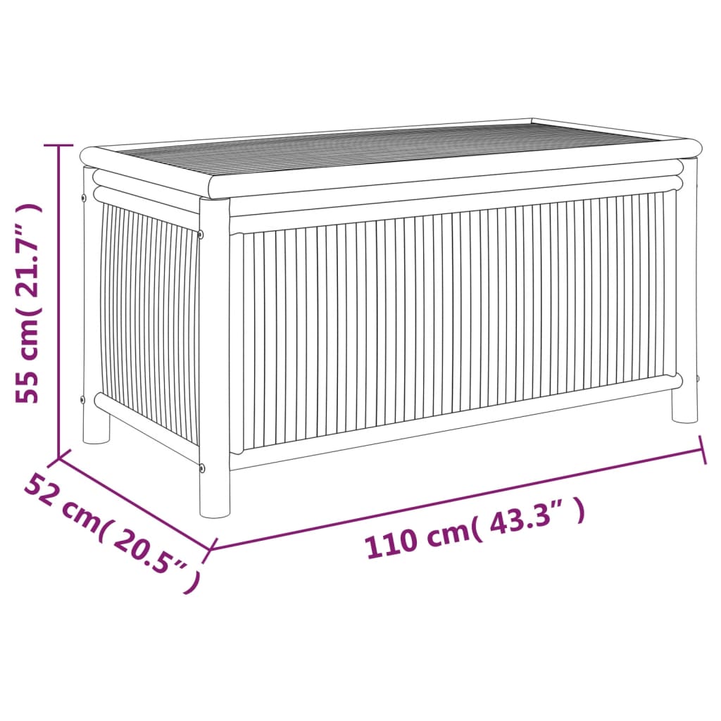 Putekasse 110x52x55 cm bambus