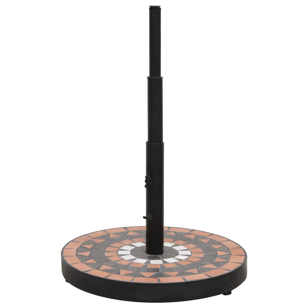 Parasollfot terrakotta og hvit rund 12 kg