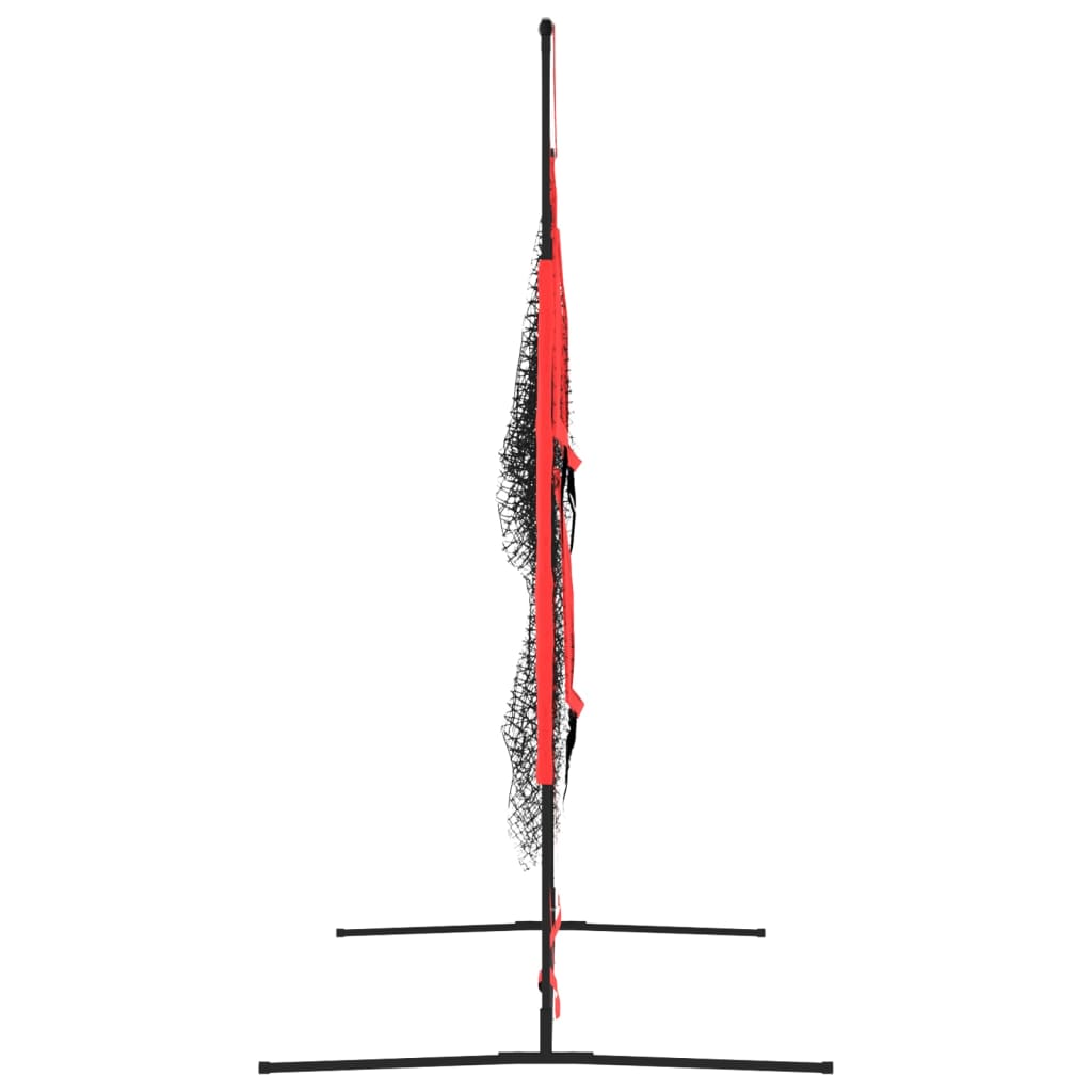 Bærbart baseballnett svart og rød 183x105x183 cm polyester