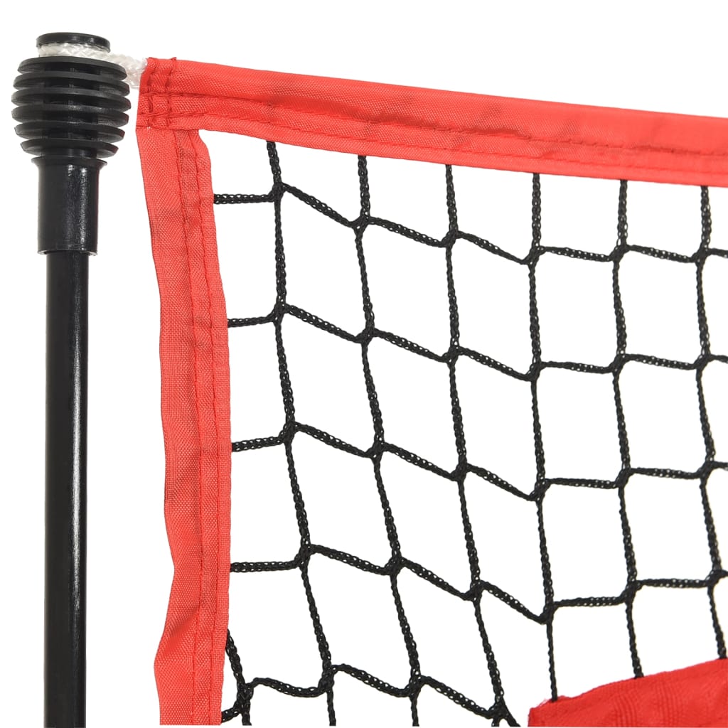 Bærbart baseballnett svart og rød 183x105x183 cm polyester