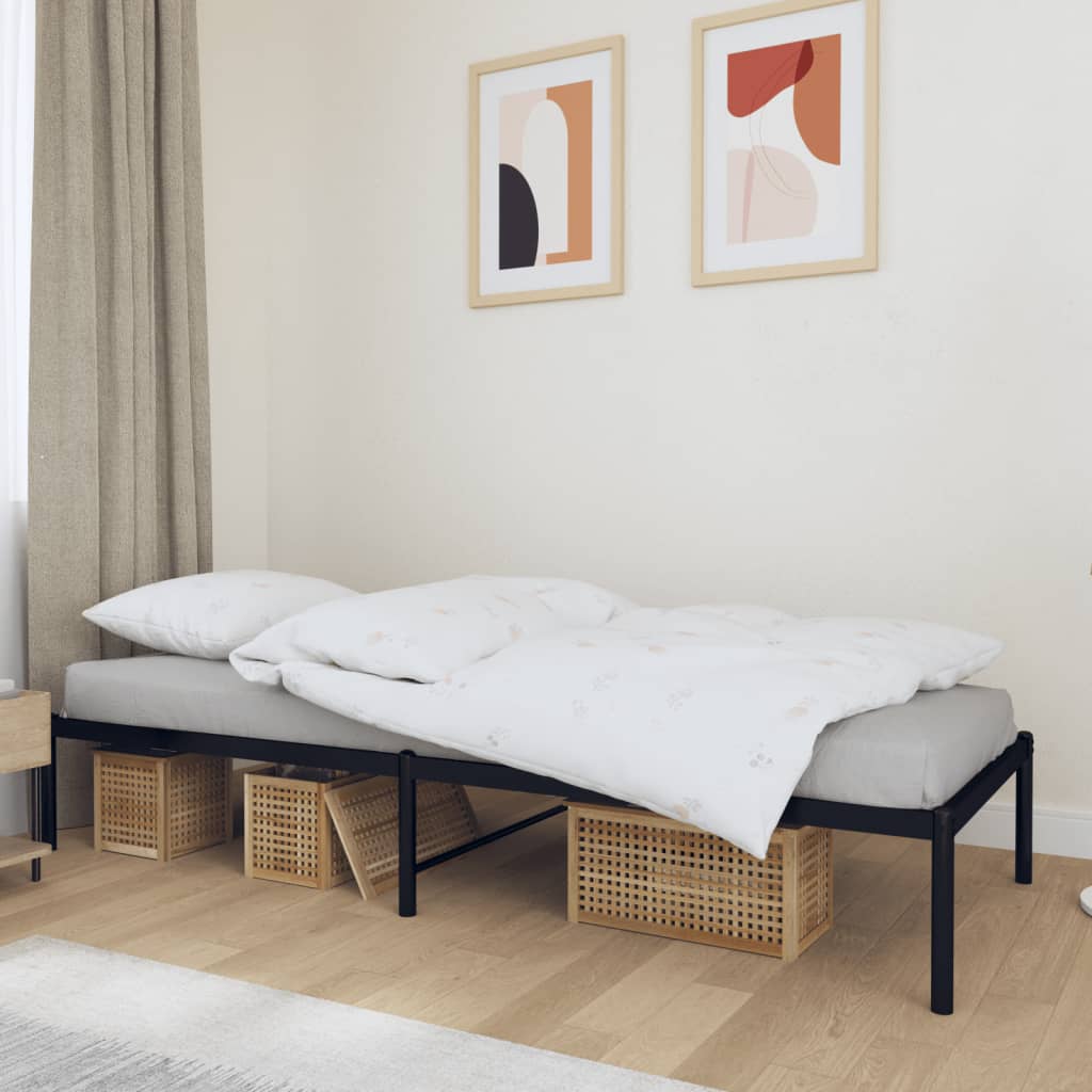Sengeramme i metall svart 75x190 cm