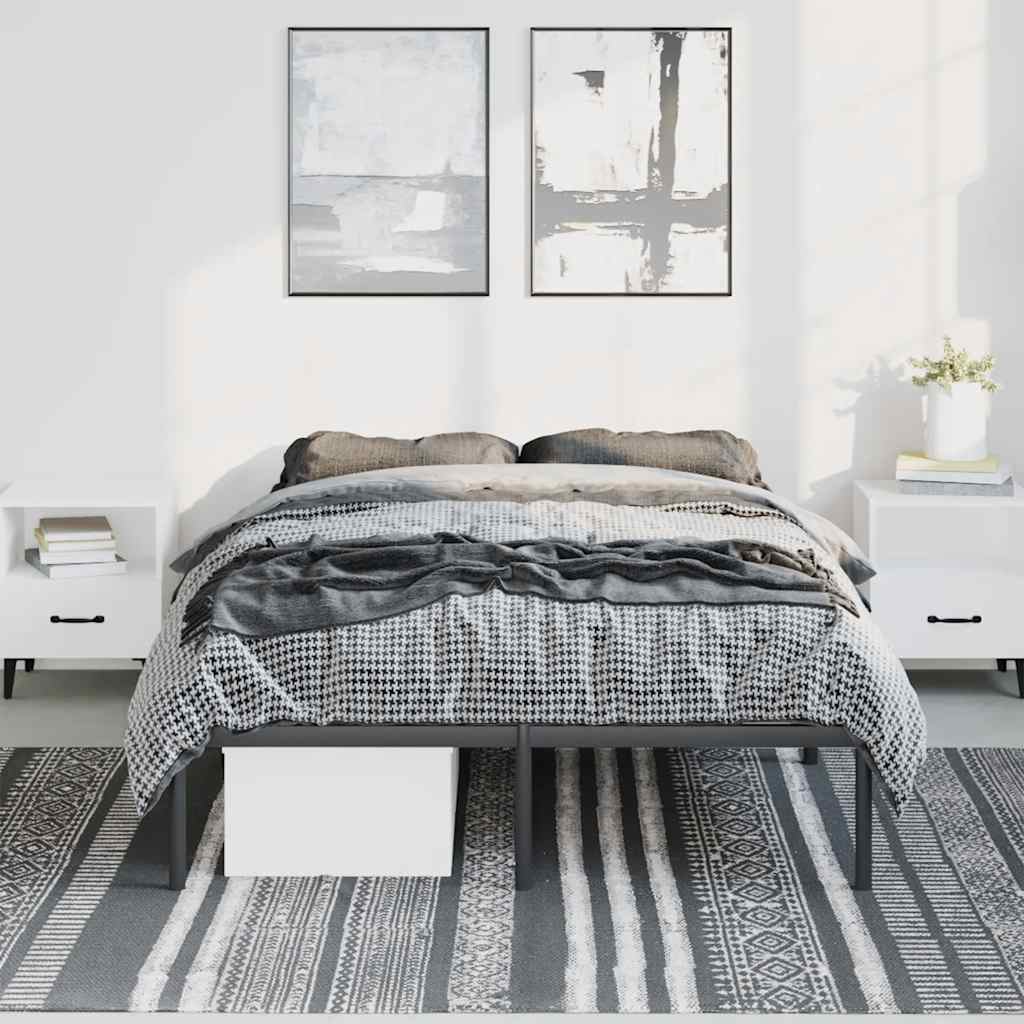 Sengeramme i metall svart 135x190 cm