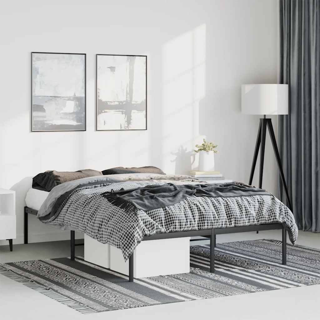 Sengeramme i metall svart 135x190 cm