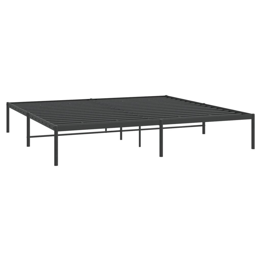 Sengeramme i metall svart 200x200 cm