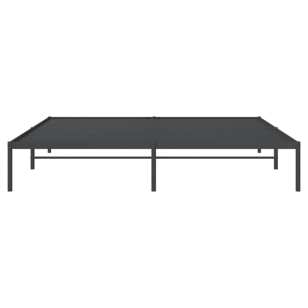 Sengeramme i metall svart 200x200 cm