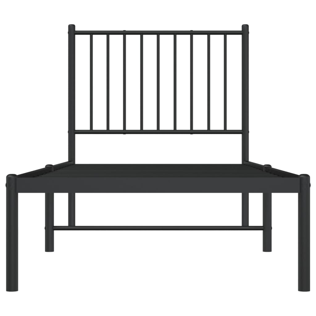 Sengeramme i metall med hodegavl svart 80x200 cm