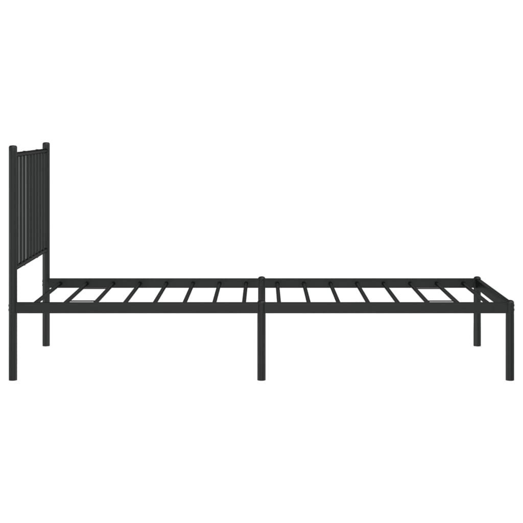 Sengeramme i metall med hodegavl svart 80x200 cm
