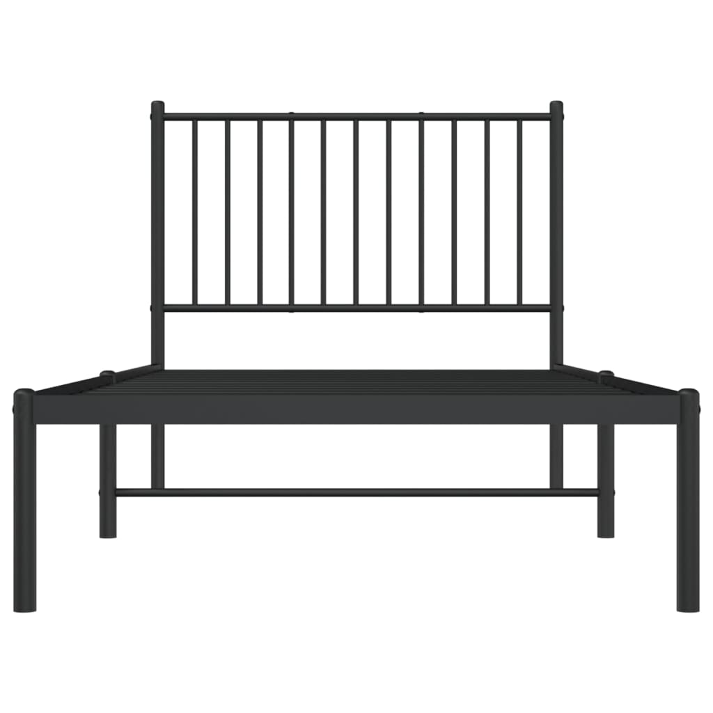 Sengeramme i metall med hodegavl svart 90x190 cm