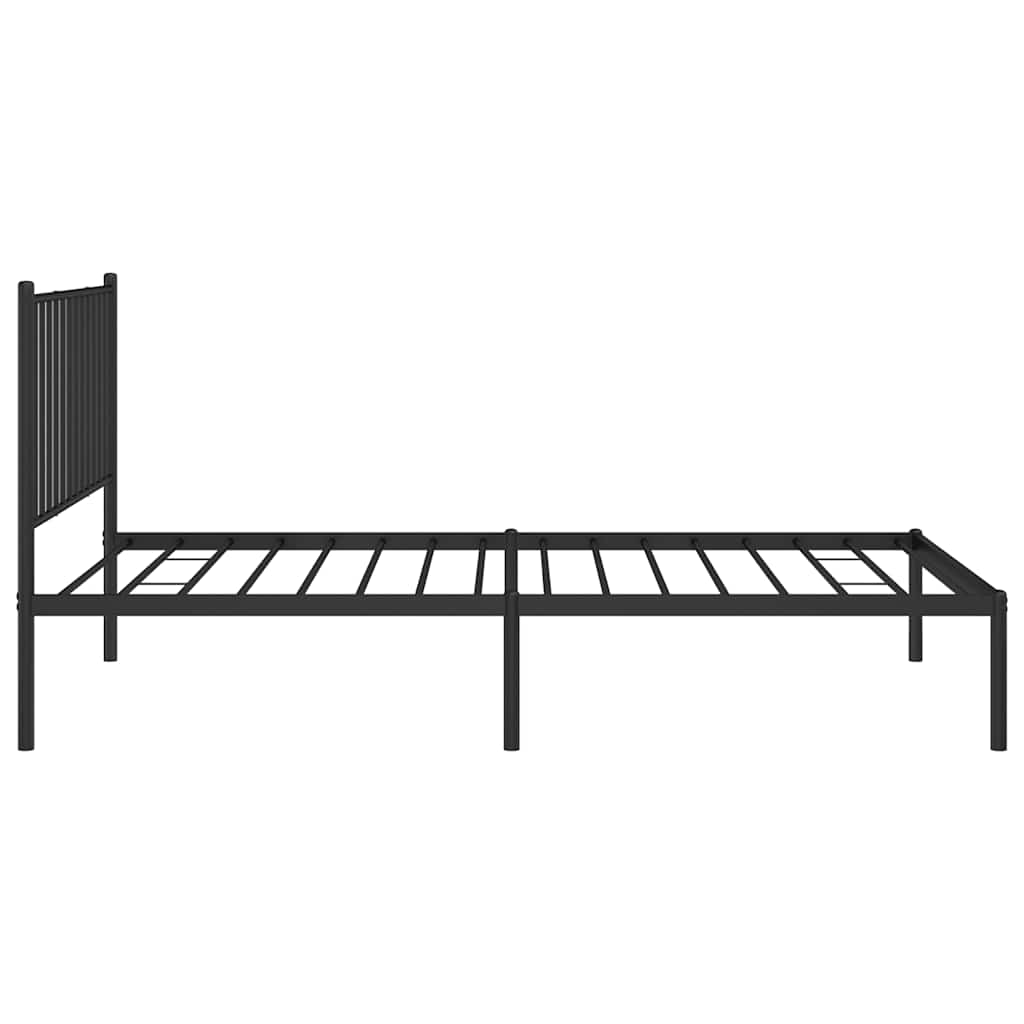 Sengeramme i metall med hodegavl svart 100x190 cm