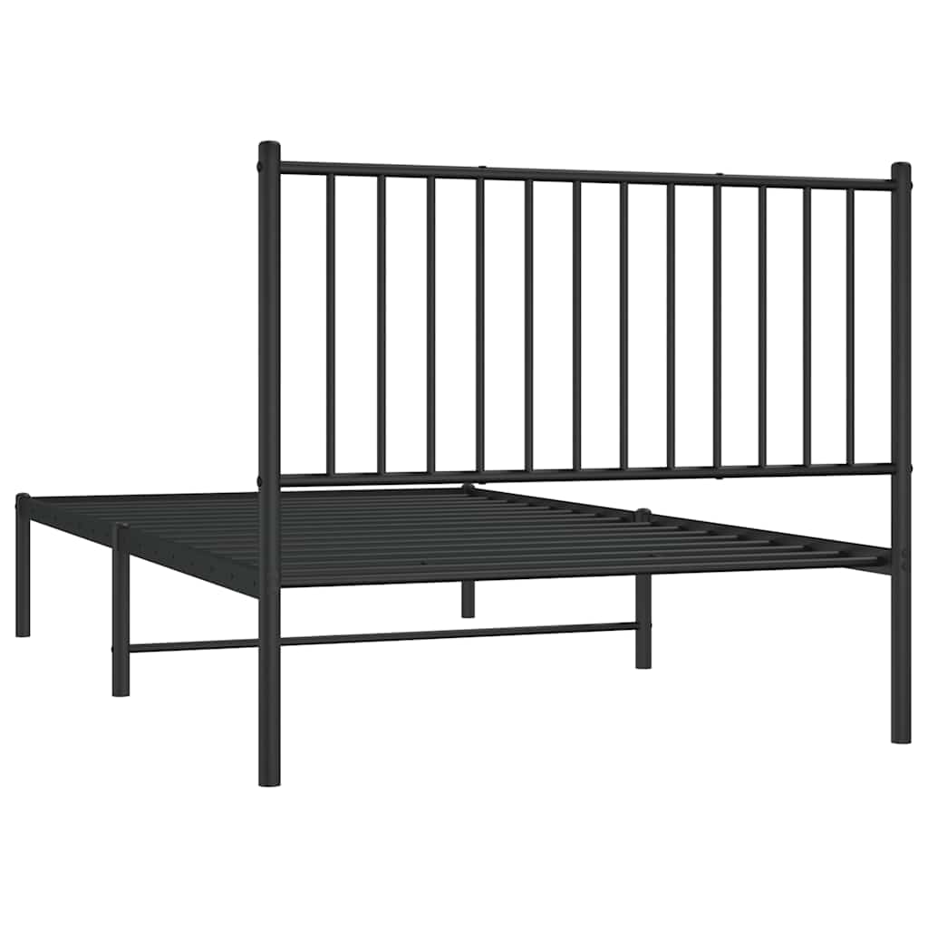 Sengeramme i metall med hodegavl svart 100x190 cm