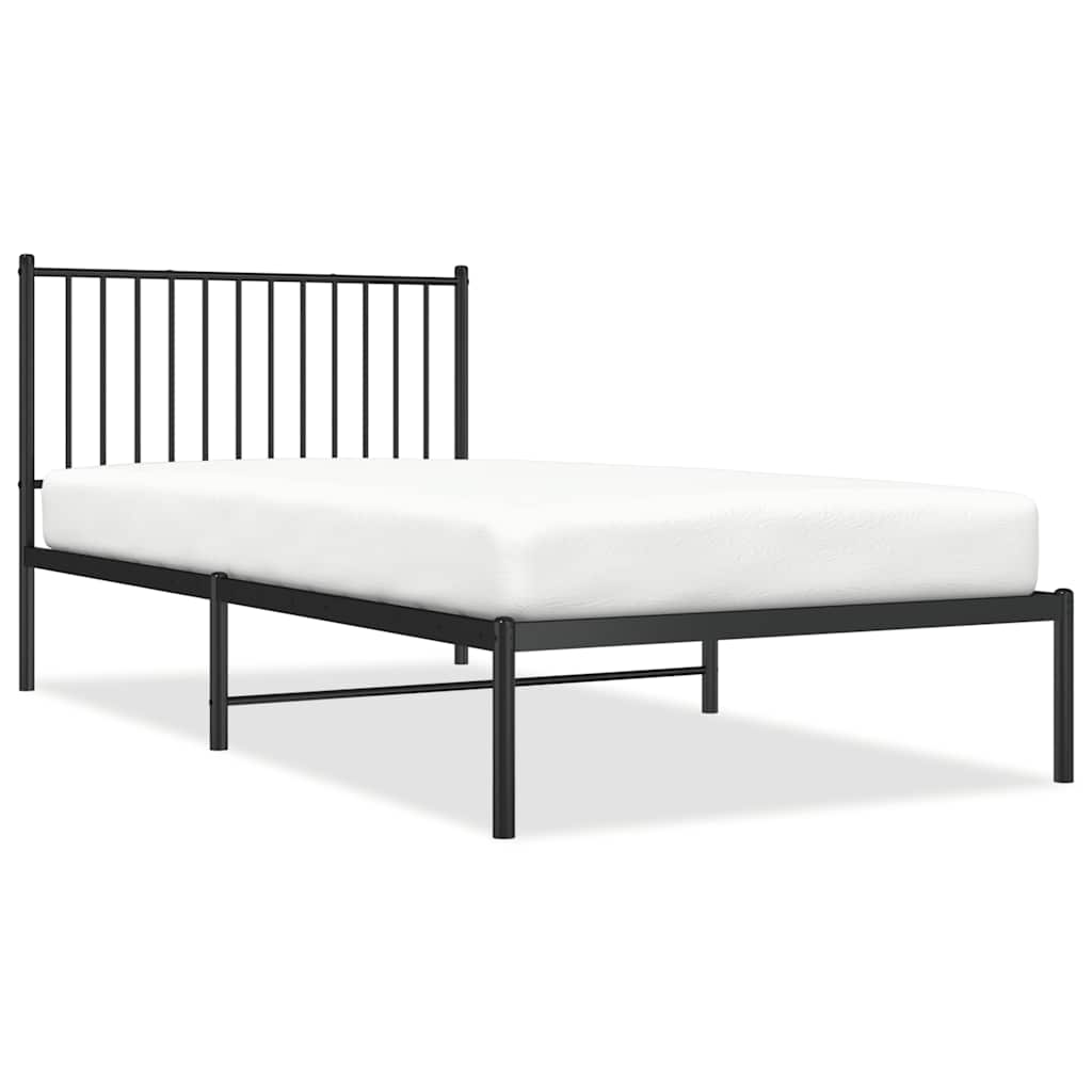 Sengeramme i metall med hodegavl svart 100x200 cm