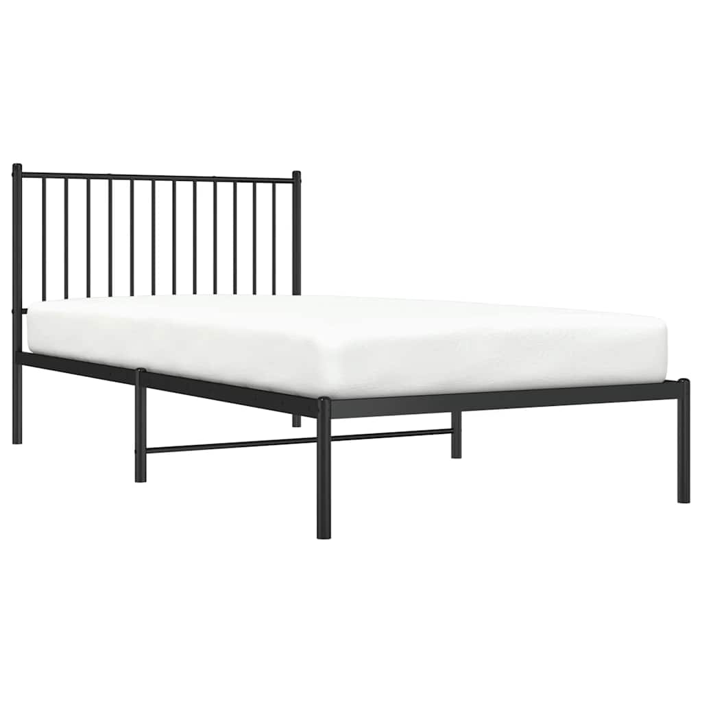 Sengeramme i metall med hodegavl svart 100x200 cm