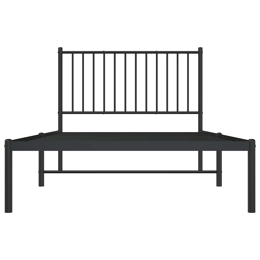 Sengeramme i metall med hodegavl svart 100x200 cm