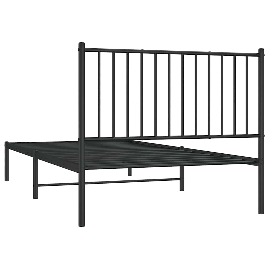 Sengeramme i metall med hodegavl svart 100x200 cm