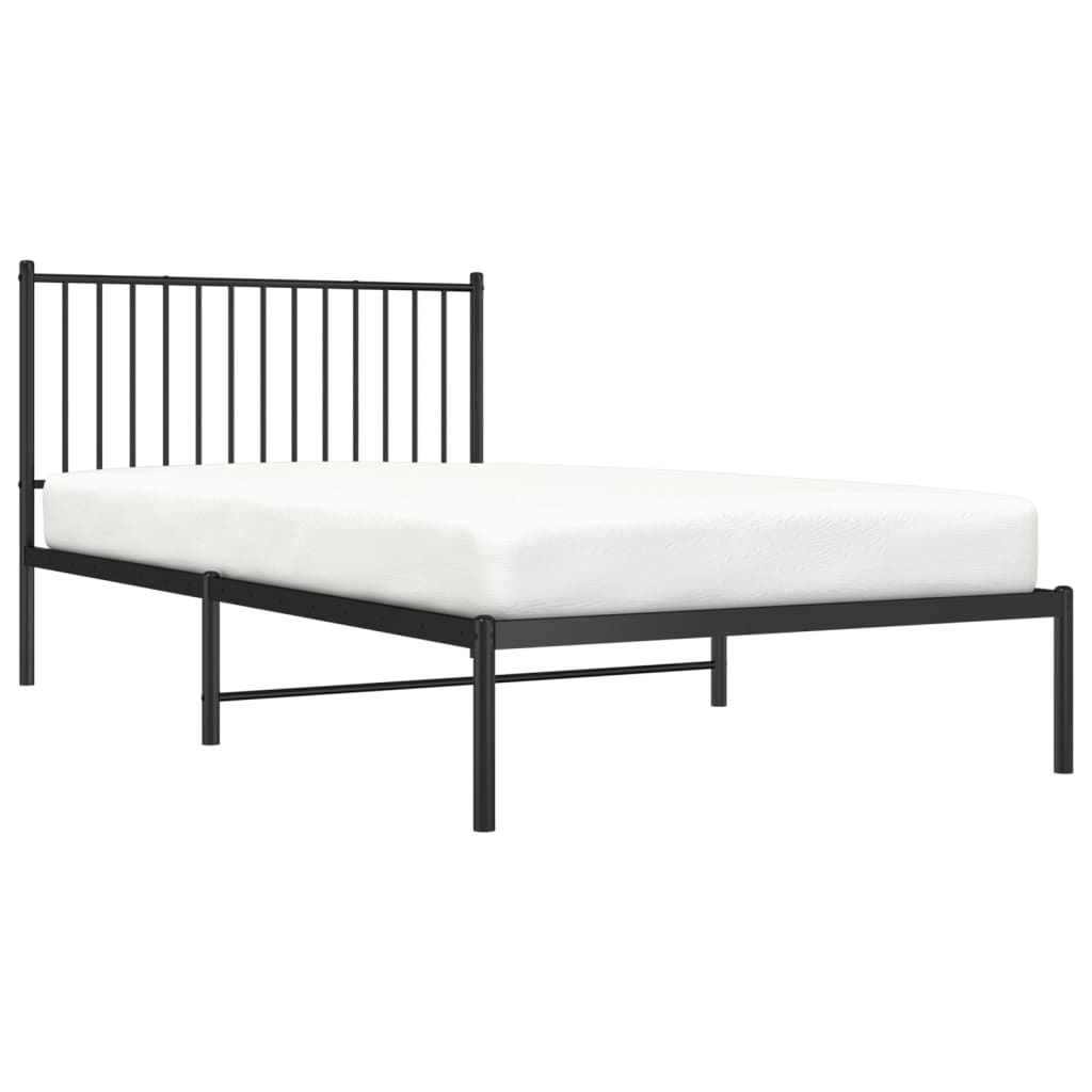 Sengeramme i metall med hodegavl svart 107x203 cm