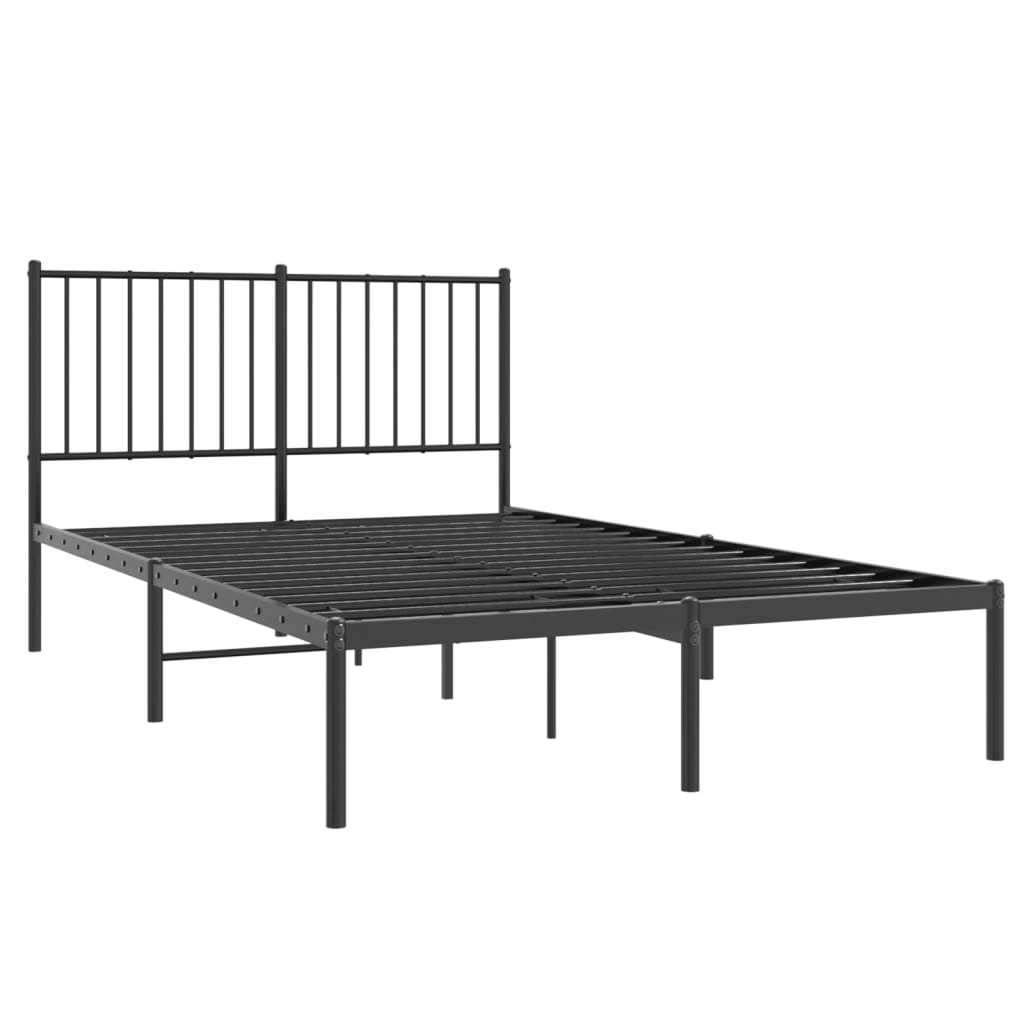 Sengeramme i metall med hodegavl svart 120x190 cm