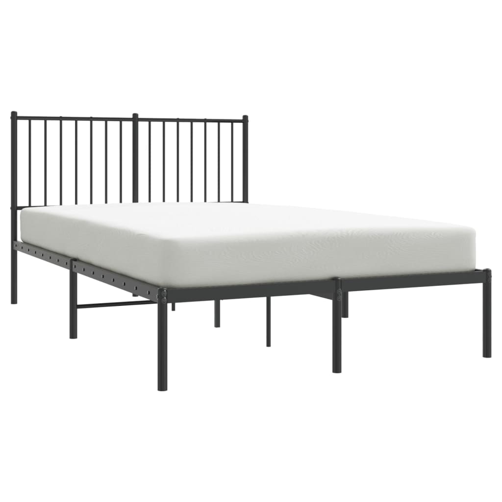Sengeramme i metall med hodegavl svart 120x190 cm