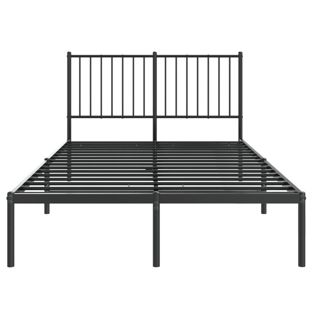 Sengeramme i metall med hodegavl svart 120x190 cm