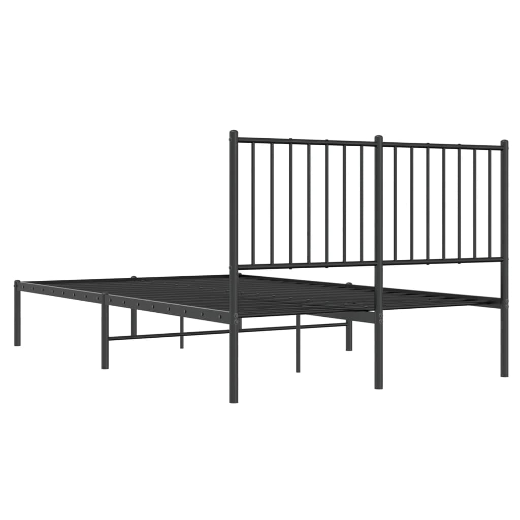 Sengeramme i metall med hodegavl svart 120x190 cm