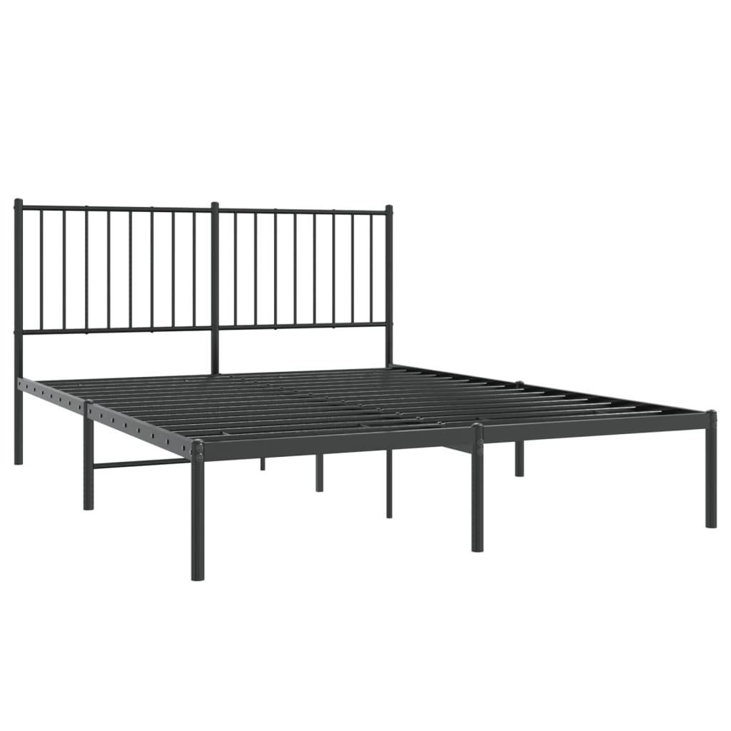 Sengeramme i metall med hodegavl svart 135x190 cm