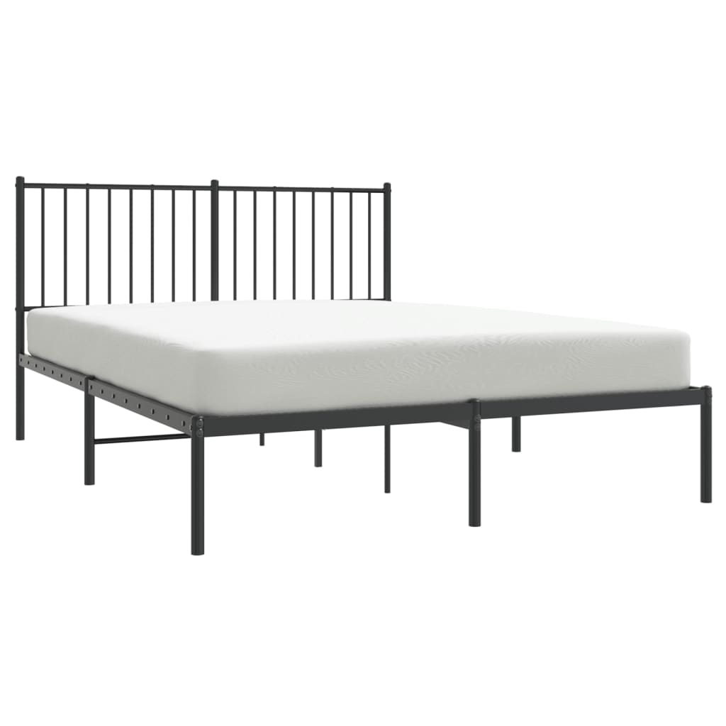 Sengeramme i metall med hodegavl svart 135x190 cm