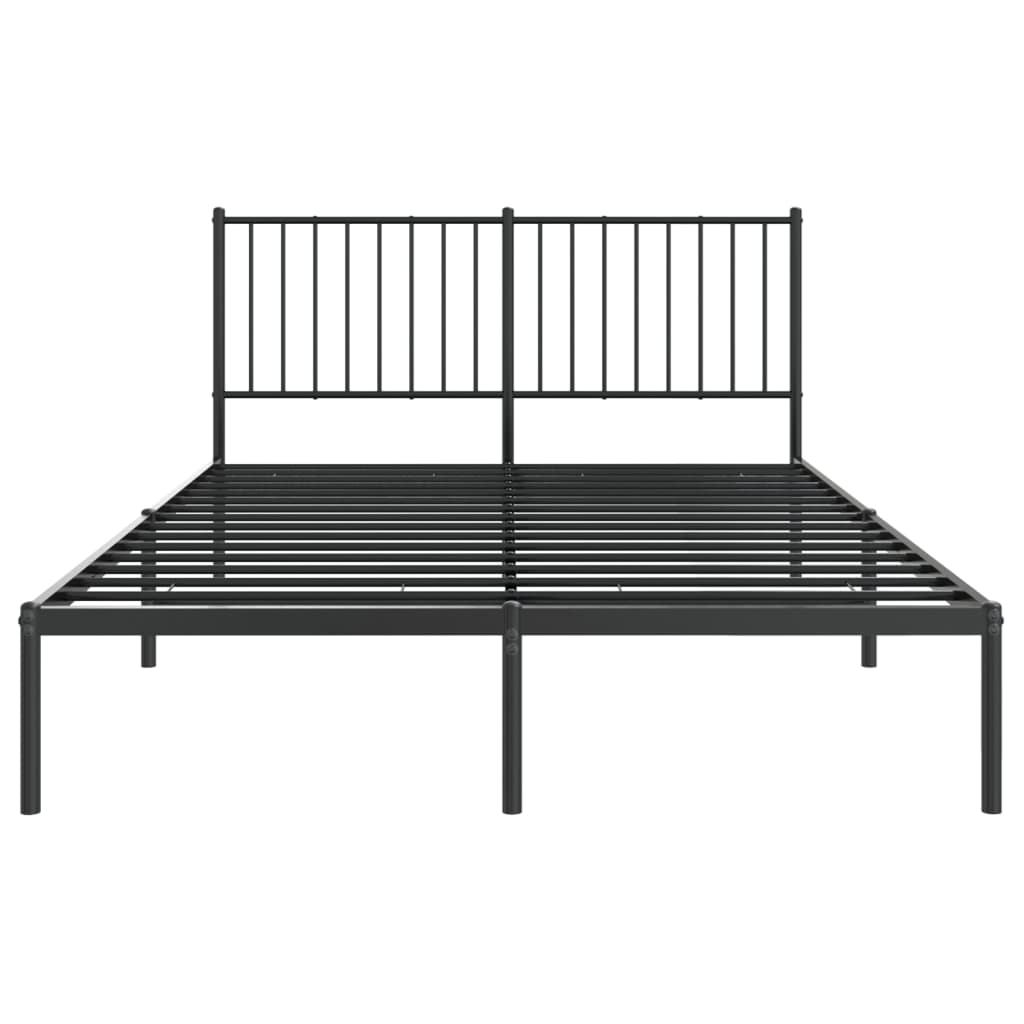 Sengeramme i metall med hodegavl svart 135x190 cm
