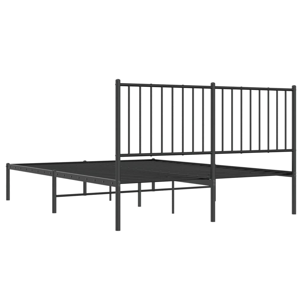 Sengeramme i metall med hodegavl svart 135x190 cm