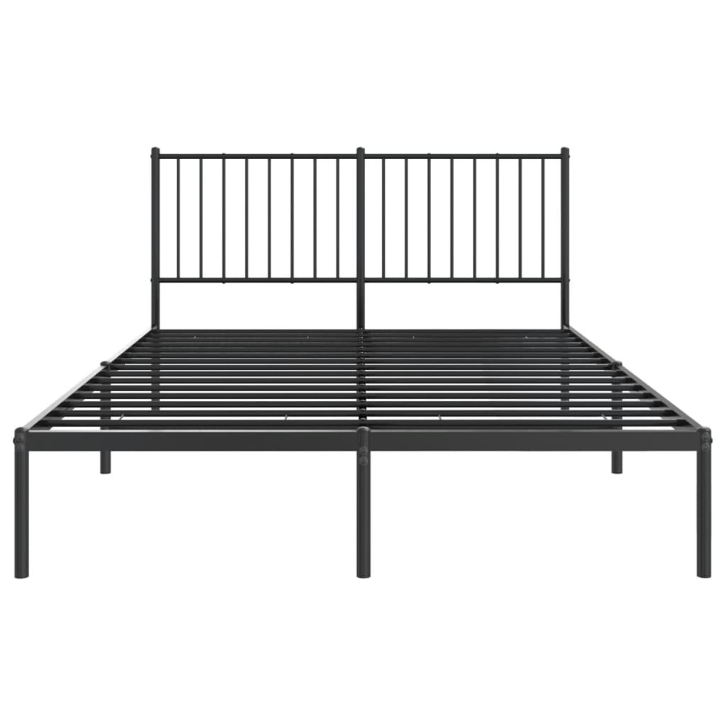 Sengeramme i metall med hodegavl svart 140x190 cm