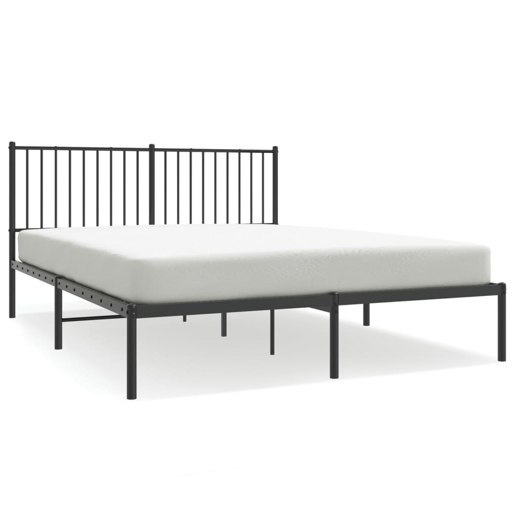 Sengeramme i metall med hodegavl svart 160x200 cm