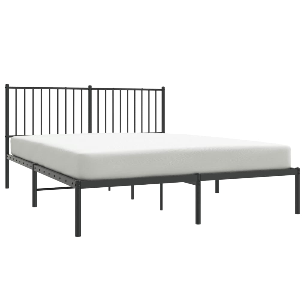 Sengeramme i metall med hodegavl svart 160x200 cm