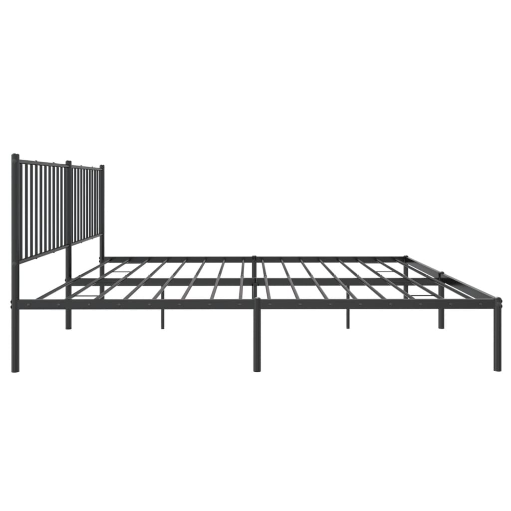 Sengeramme i metall med sengegavl svart 180x200 cm