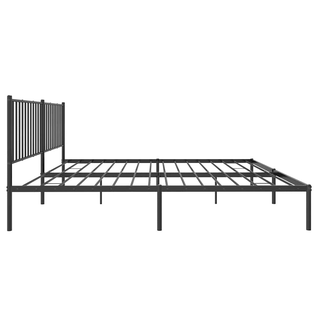 Sengeramme i metall med sengegavl svart 183x213 cm