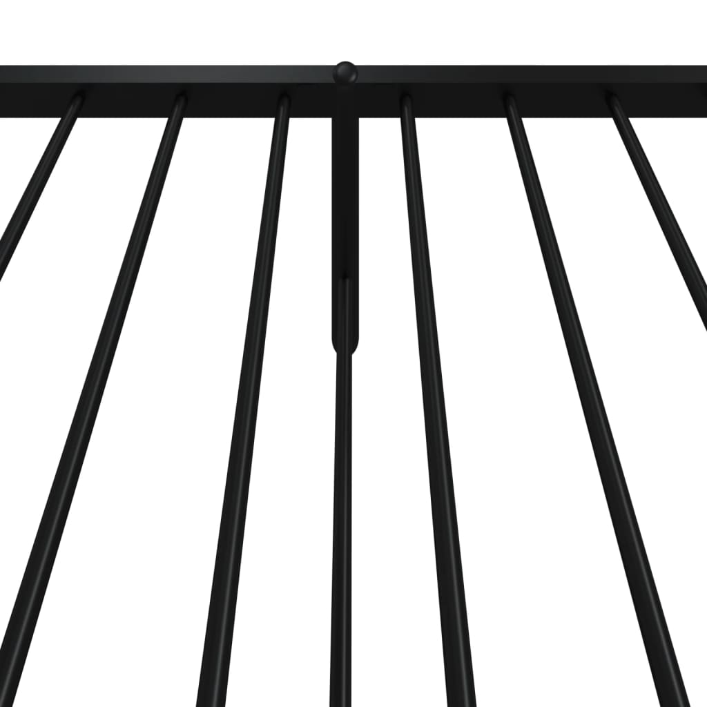 Sengeramme i metall med hode- og fotgavl svart 75x190 cm