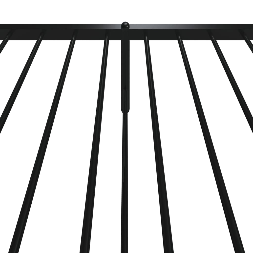 Sengeramme i metall med hode- og fotgavl svart 90x190 cm