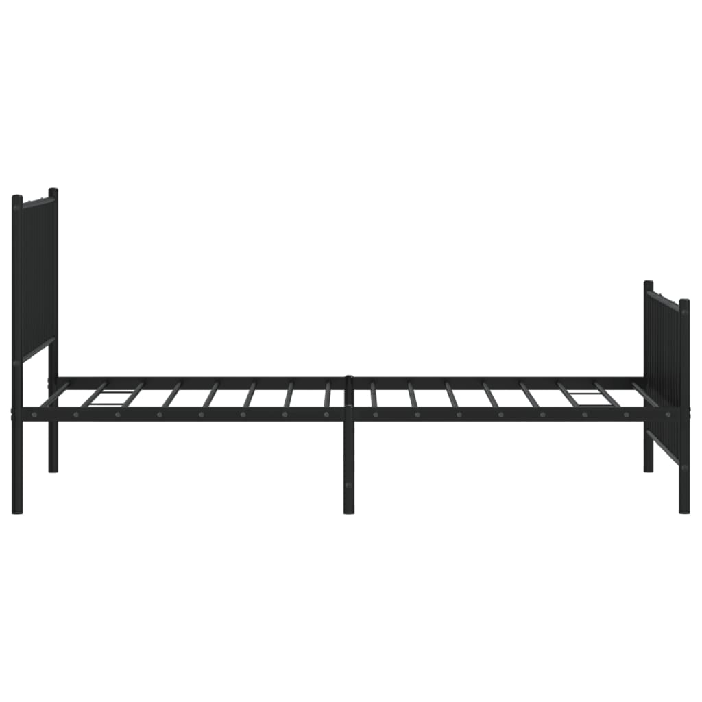 Sengeramme i metall med hode- og fotgavl svart 100x190 cm