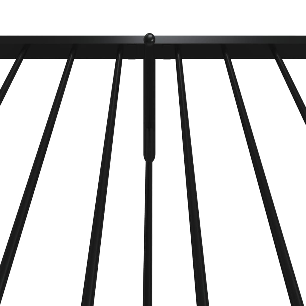 Sengeramme i metall med hode- og fotgavl svart 107x203 cm