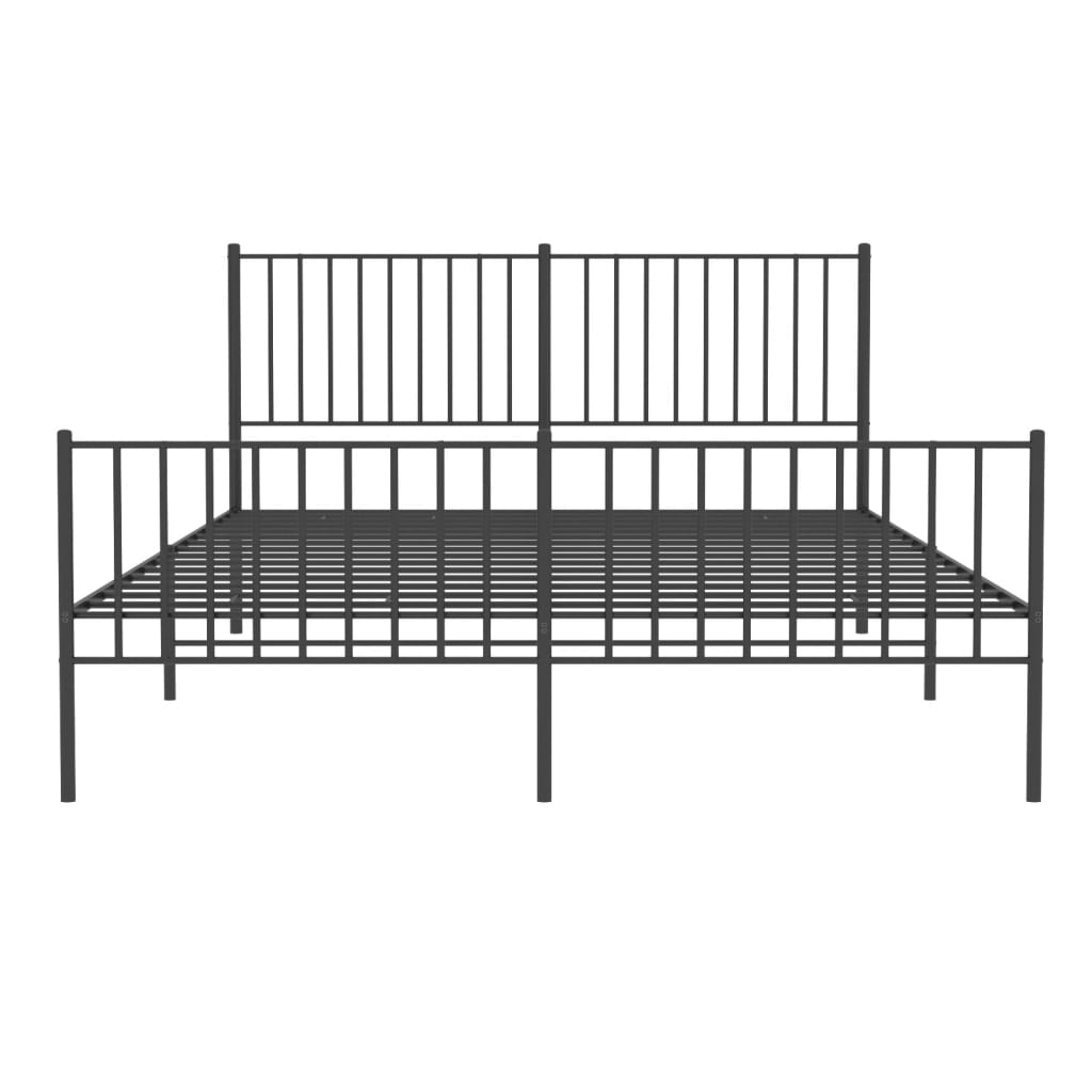 Sengeramme i metall uten madrass med fotgavl svart 160x200 cm
