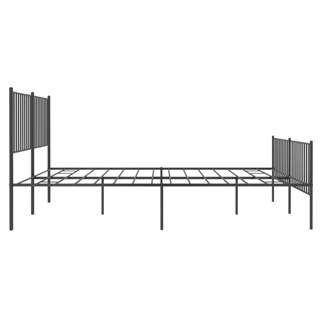 Sengeramme i metall uten madrass med fotgavl svart 160x200 cm