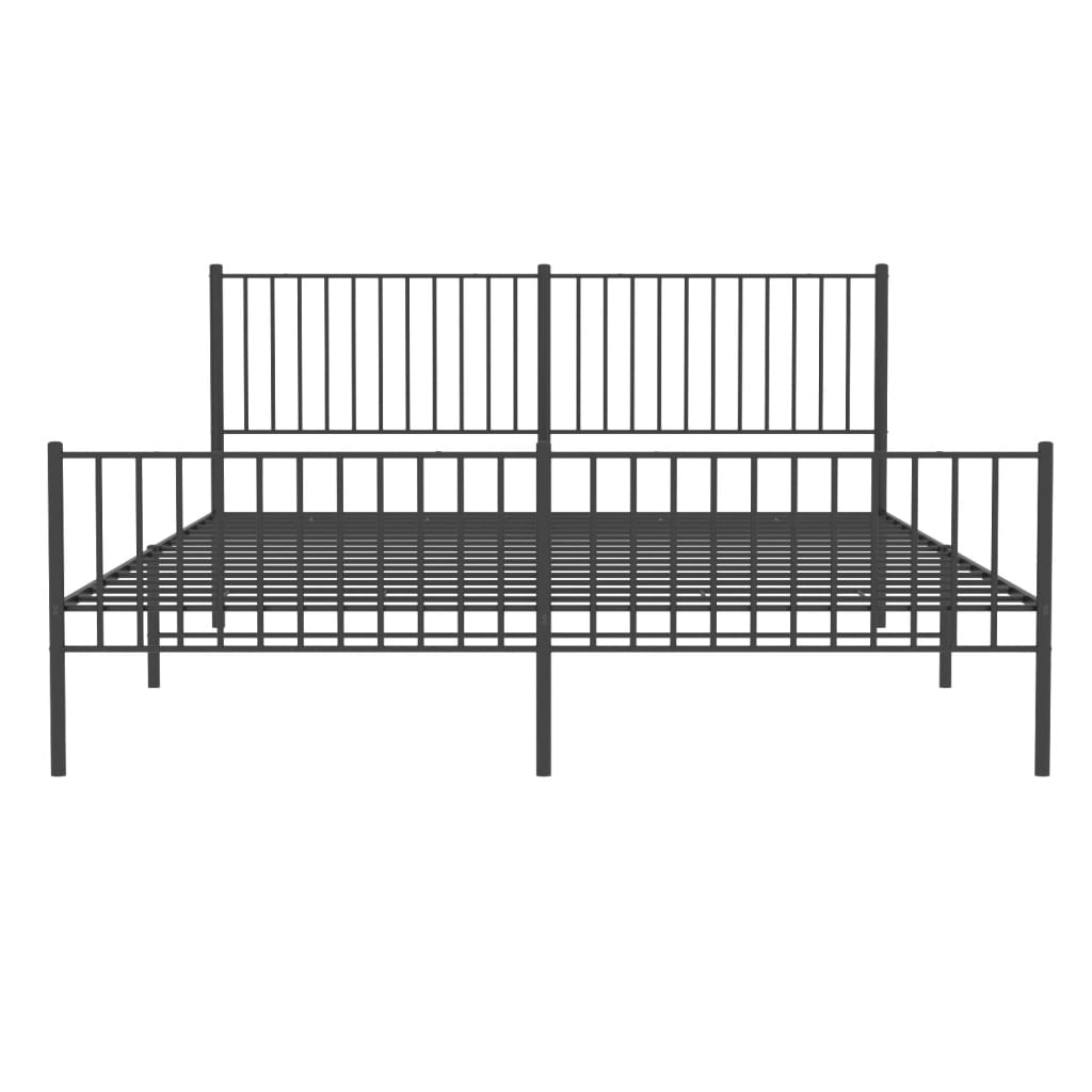 Sengeramme i metall uten madrass med fotgavl svart 180x200 cm