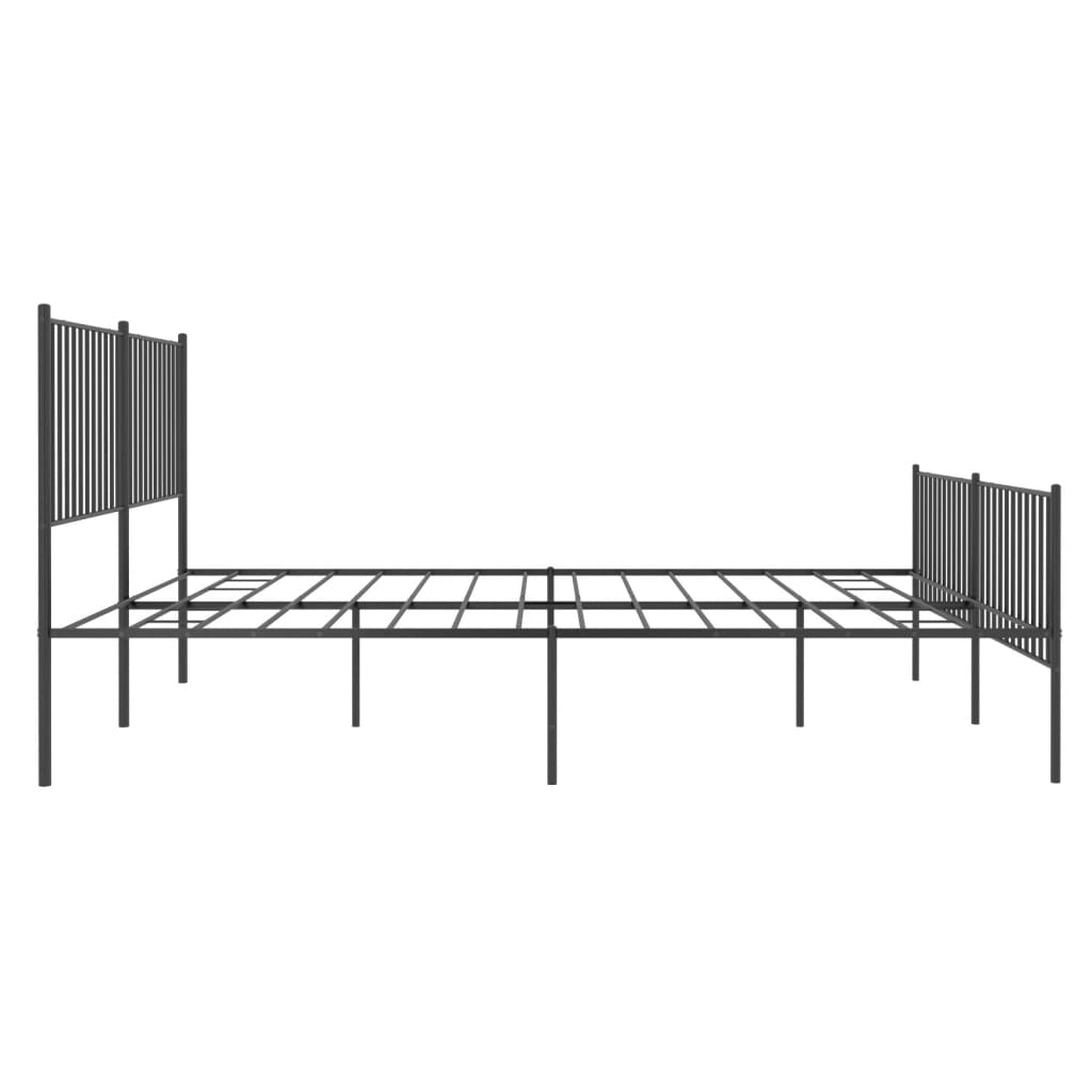 Sengeramme i metall uten madrass med fotgavl svart 180x200 cm