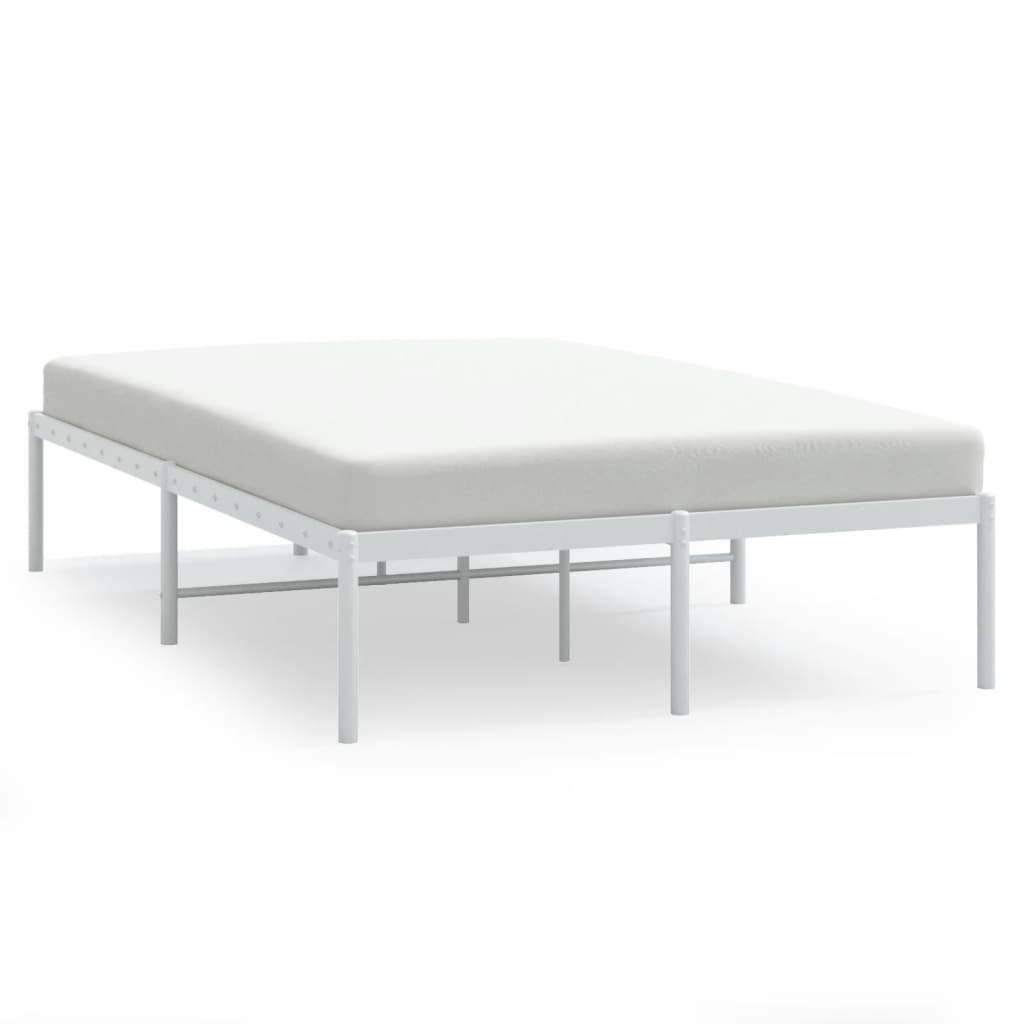 Sengeramme i metall hvit 135x190 cm