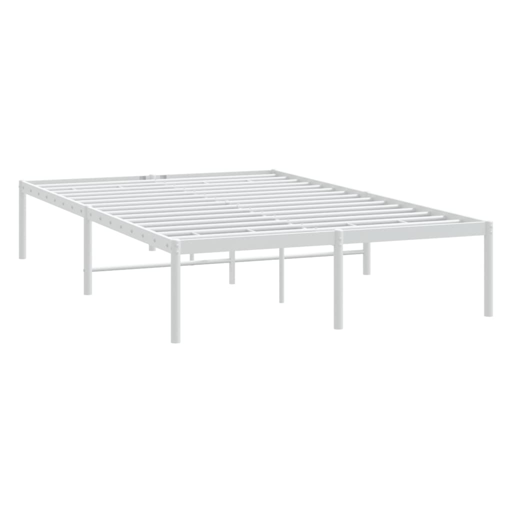Sengeramme i metall hvit 135x190 cm