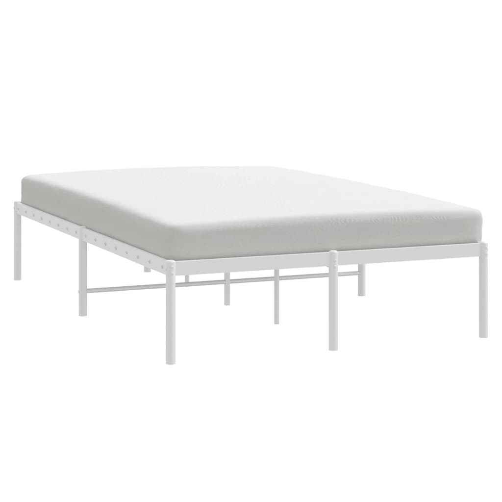Sengeramme i metall hvit 135x190 cm