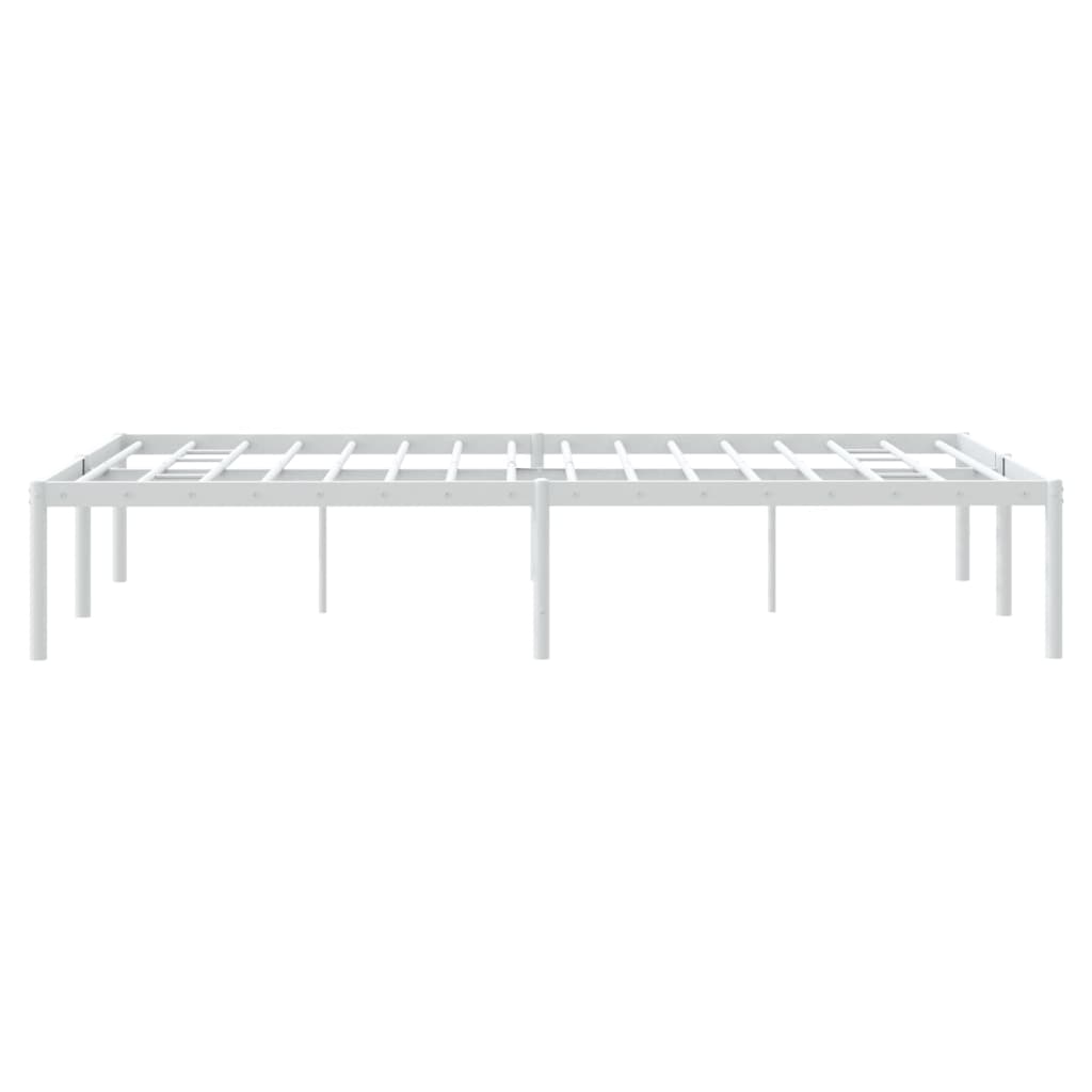 Sengeramme i metall hvit 135x190 cm